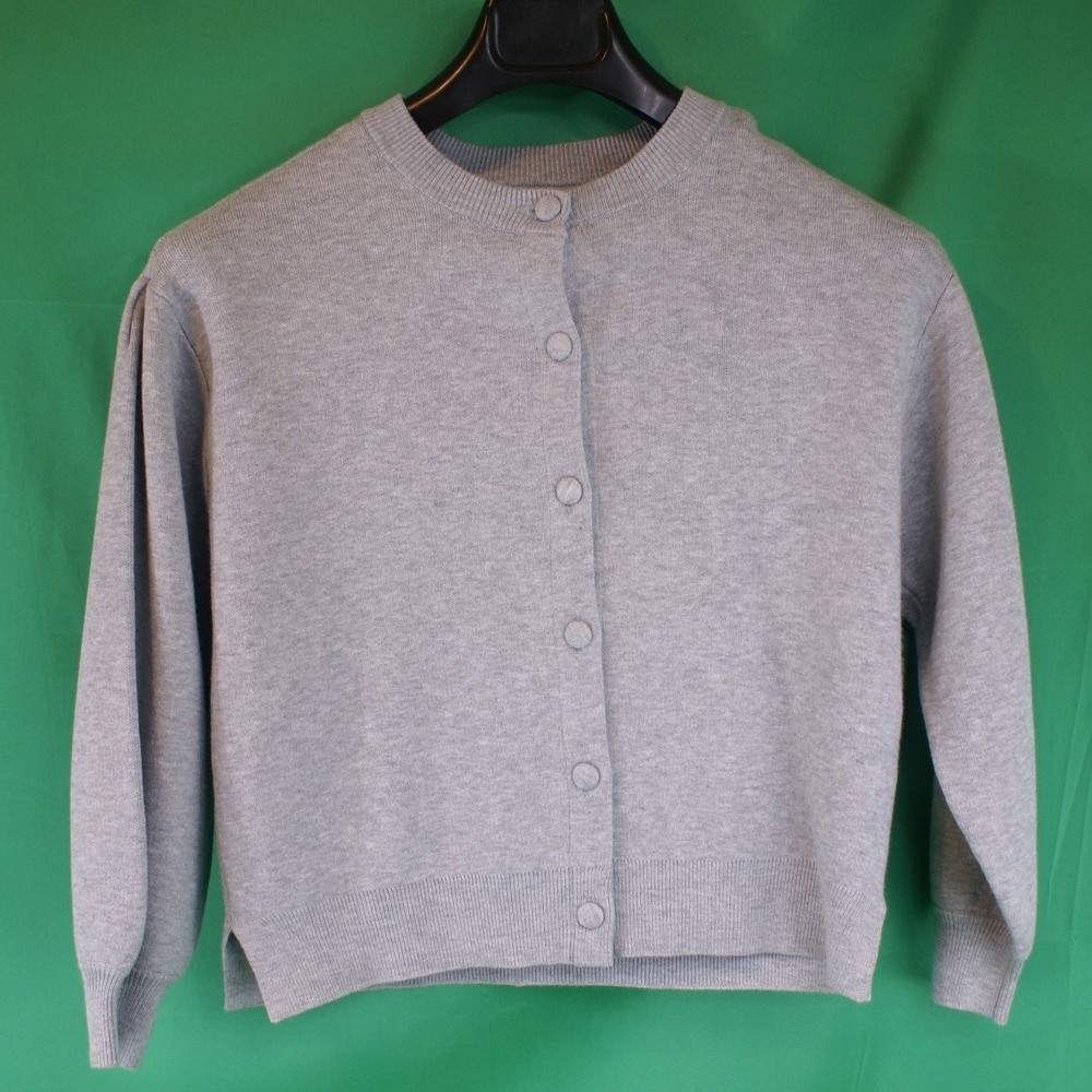 Free Assembly Girls Gray Button Front Cardigan Sweater Size L 10/12 NWT